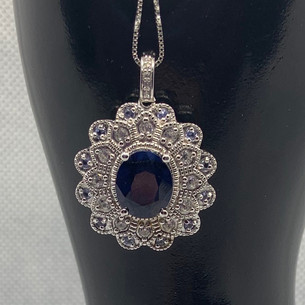 Sapphire,Multi Gemstone Sterling Silver Pendant